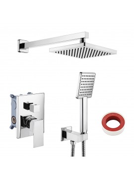 Shower System Rain Shower Head with Handheld Shower Faucets Sets Complete Shower Valve And Trim Kit Polished Finish, XB6223-CH