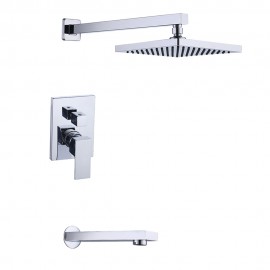 Shower System with Tub Spout Rain Shower Head Tub Faucet Shower Faucet Set Polished Finish, XB6233-CH