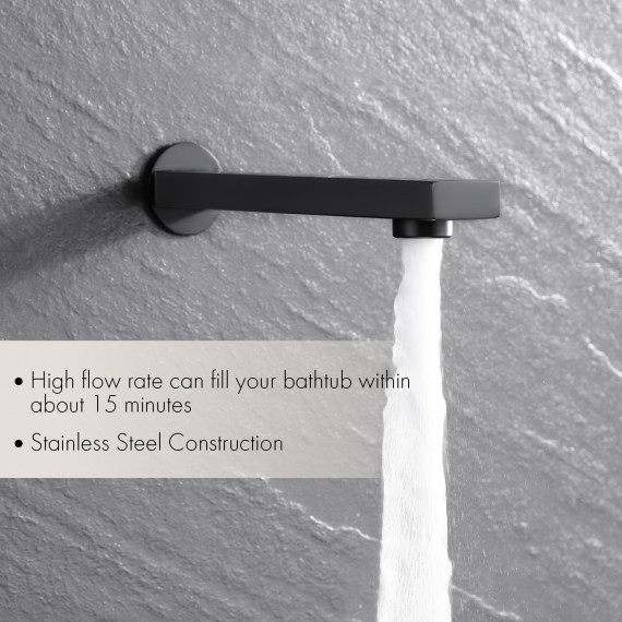 Bathroom Shower System with Tub Faucet & Spout Set & Handheld & 10 Inches Rainfall Shower Head Combo, Matt Black XB6300-BK