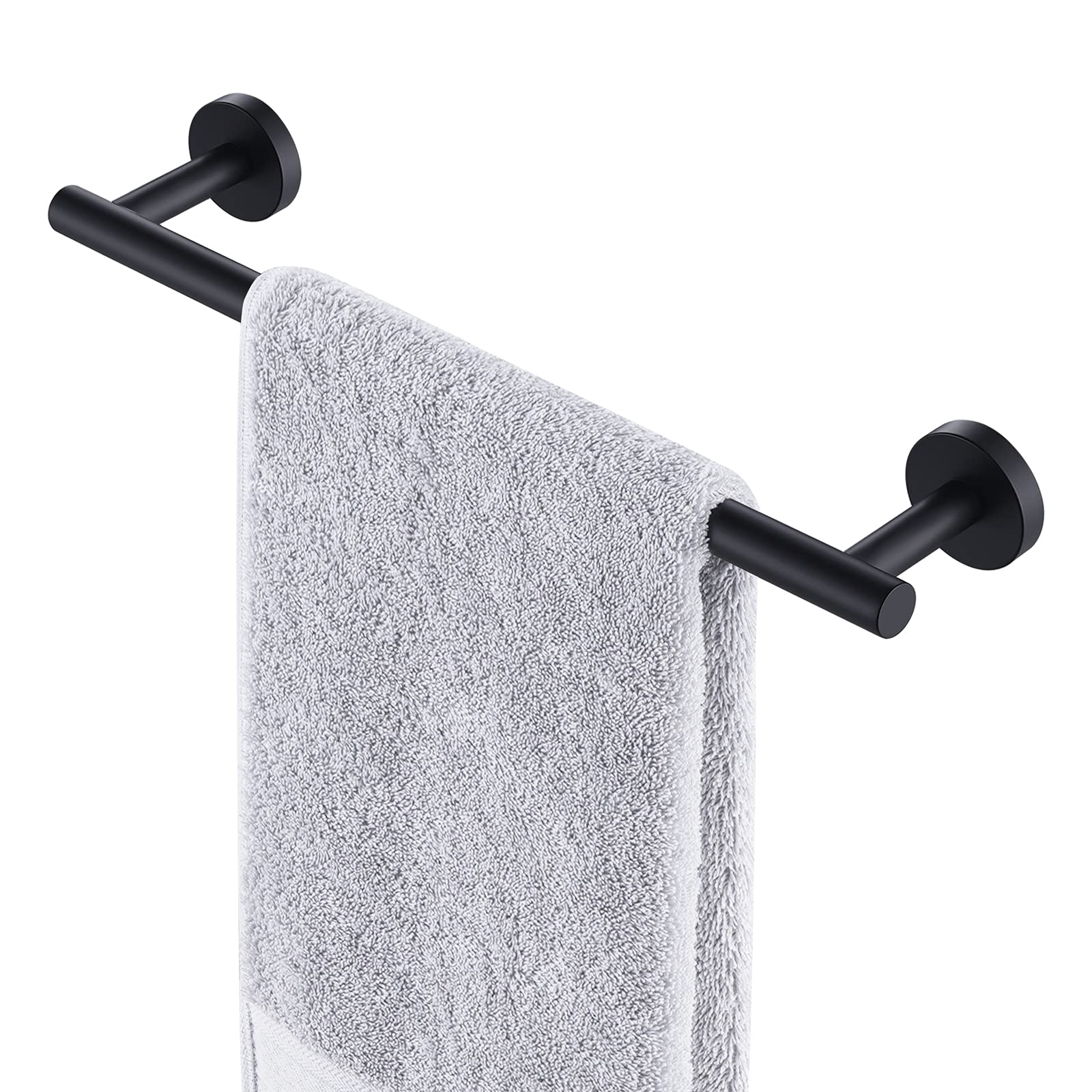 4-Piece Bathroom Accessory Set RUSTPROOF Towel 24-Inch Towel Bar Matte Black 