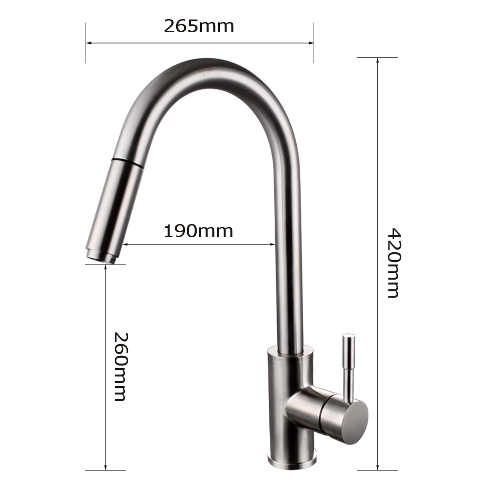Kes Kitchen Faucet Pull Out Spray Single Handle Sus 304 Stainless