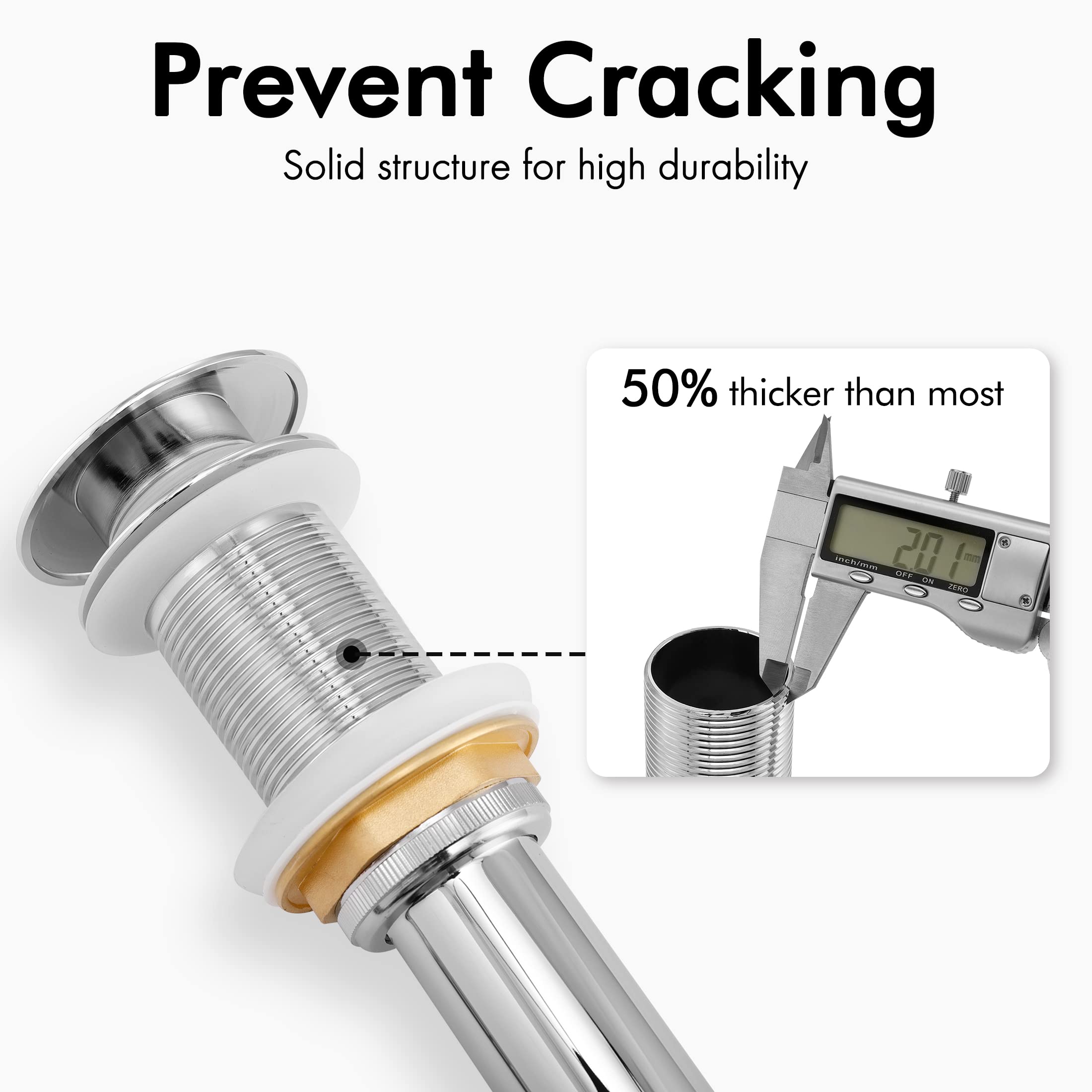 KES Polished Chrome Bathroom Sink Drain without Overflow, CE Certified