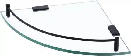 KES Bathroom Glass Corner Shelf, Stainless Steel and Tempered Glass | BGS2101A-BK-P140