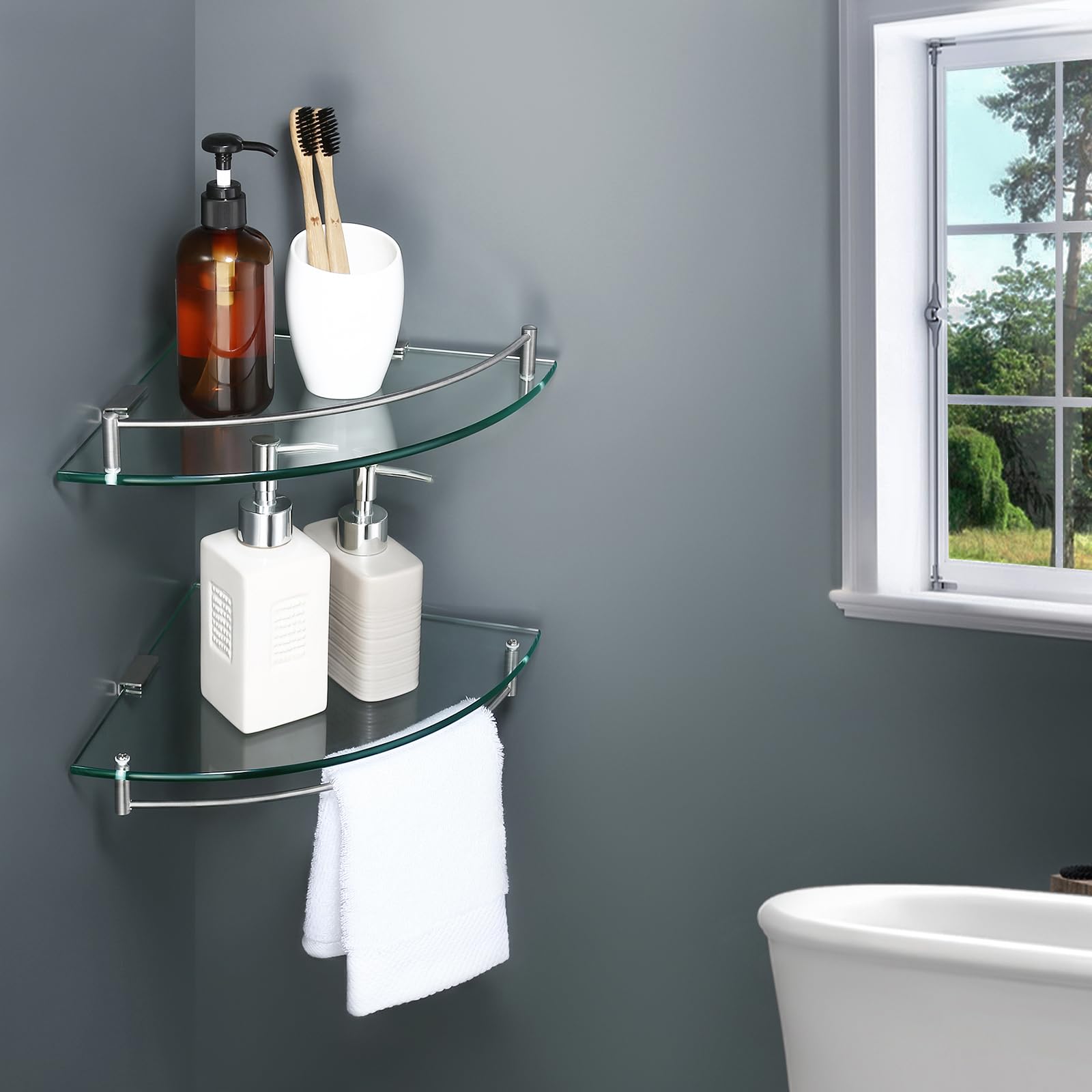 KES Bathroom Corner Shelves - Thumbnail 3