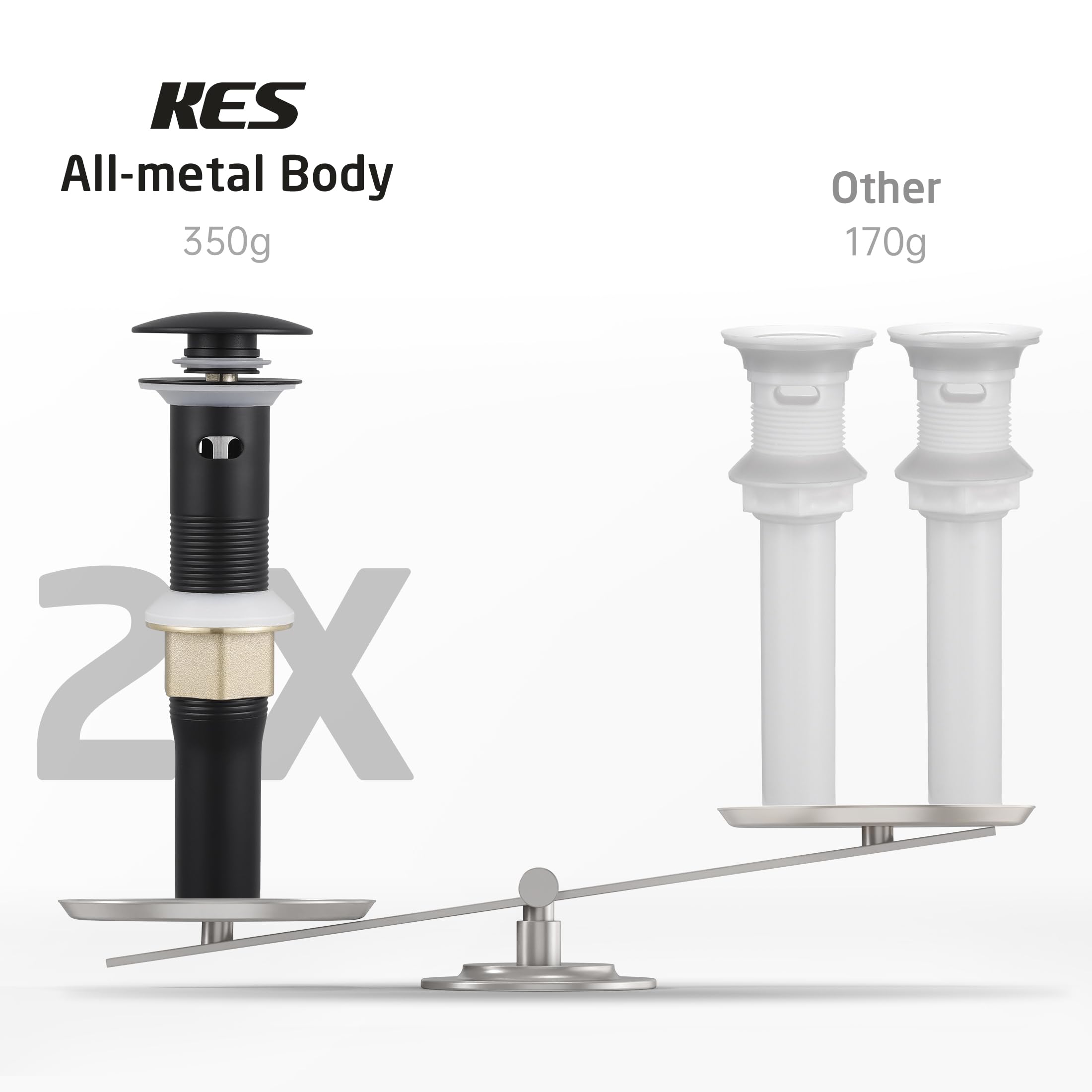 KES Black Lavatory cUPC Certified Bathroom Faucet Single Handle Type Bathroom Sink Drain Without Overflow Matte Black, L3156ALF BK+S2008D BK TEM KES Black Lavatory cUPC Certified Bathroom Faucet Single Handle Type Bathroom Sink Drain Without Overflow Matte Black, L3156ALF BK+S2008D BK TEM