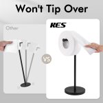 KES Toilet Paper Holder Freestanding Toilet Paper Holder Bathroom Tissue Roll Holder with Marble Base SUS304 Stainless Steel Matt Black BPH284S1-BK