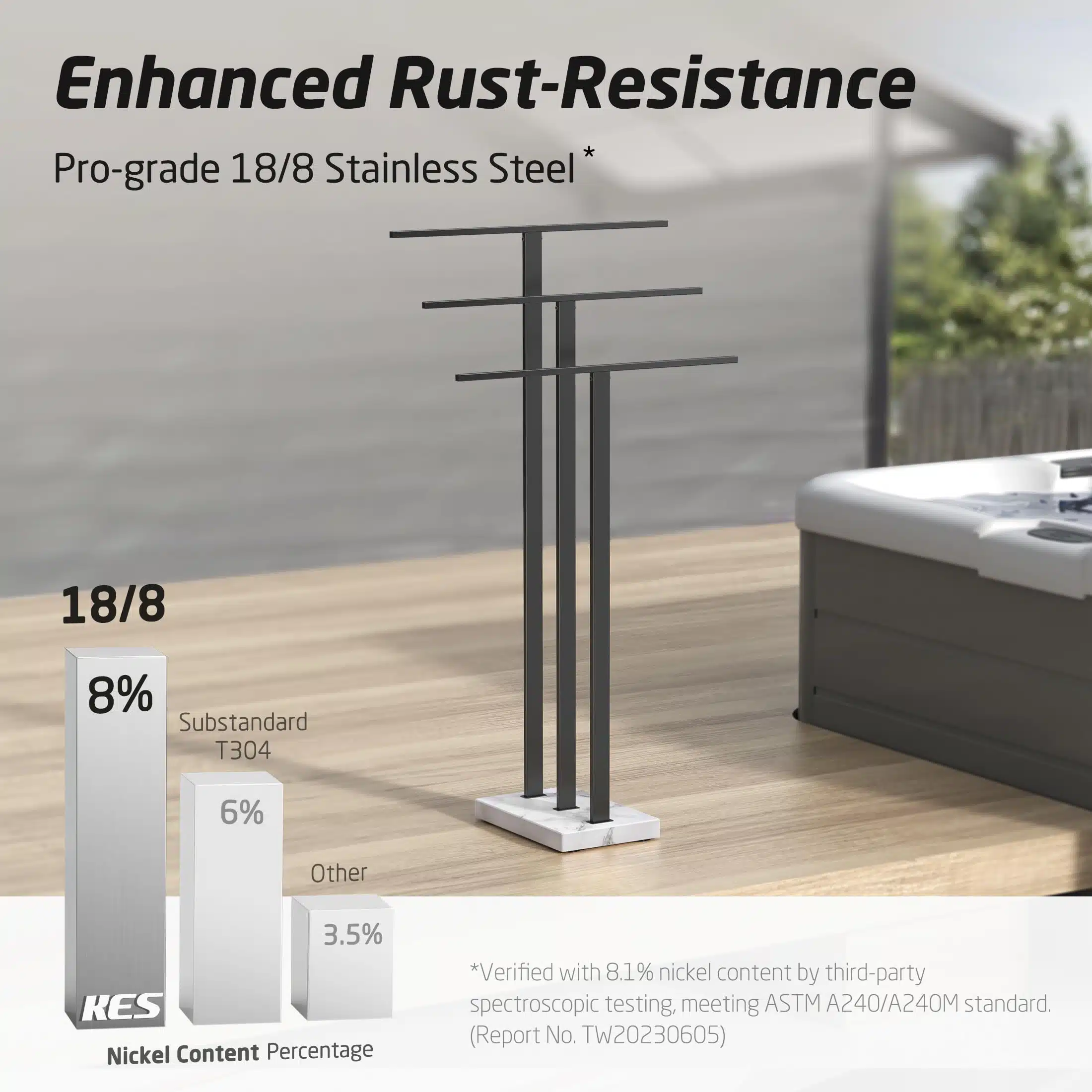 BCOZLUX Towel Holder Stand, Countertop Hand Towel Stand For Bathroom And Kitchen, Free Standing Counter Towel Rack With Weighted Wood Base, Rustic - View #8