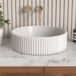 Castle Countertop Vessel Sink 16.5 In. White Ceramic Square Bathroom - View #10