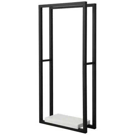 KES Matte Black KES Bathroom Free Standing Towel Rack, Freestanding Floor Towel Rack Stand 42" H 2 Tier with Marble Base for Bathroom Floor, Double Large Bath Sheet Extra High Thick, BTH503-BK