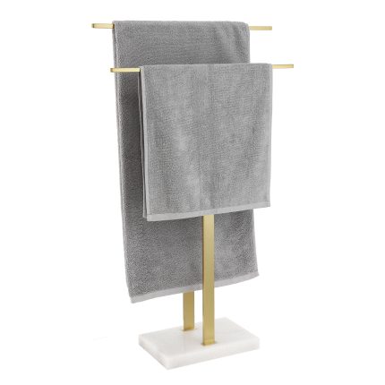 KES Freestanding Towel Rack 2-Tier 33''H, 18/8 Stainless Steel, Brushed Gold, BTH434WF-BZ