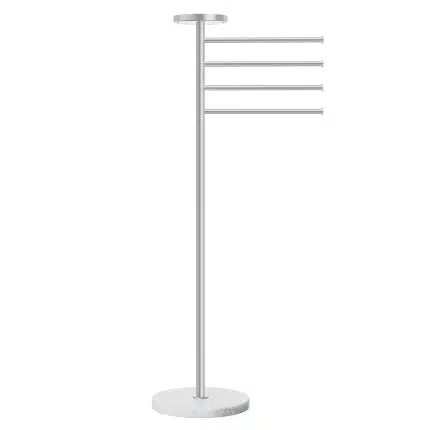 KES Natural Marble Pool Towel Rack Outdoor with 1.5X Heavier Weighted Base, Outdoor Towel Rack for Pool, Hot Tub with 360?? Adjustable Arms & Storage Tray, 18/8 Stainless Steel, Brushed Steel | OTR203-2
