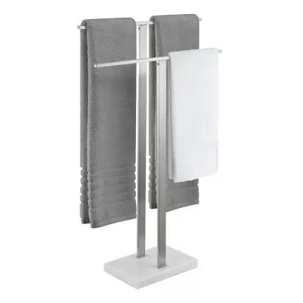 KES Freestanding Towel Rack 2-Tier 33''H, 18/8 Stainless Steel, Brushed Finish, BTH217WF-2