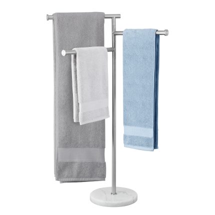 KES Freestanding Towel Rack 40-Inch, 3 Swivel Bars, 18/8 Stainless Steel, Brushed Finish, BTH438WF-2