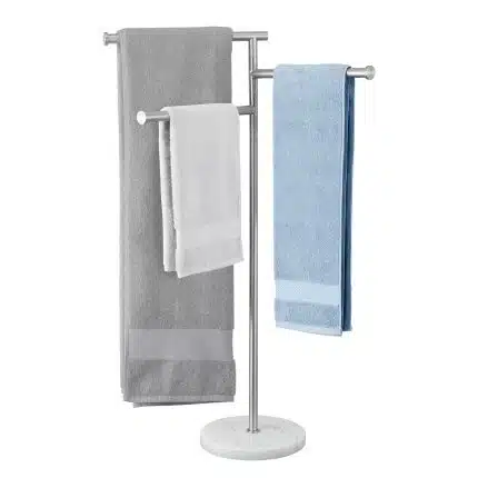 KES Freestanding Towel Rack 40-Inch, 3 Swivel Bars, 18/8 Stainless Steel, Brushed Finish, BTH438WF-2