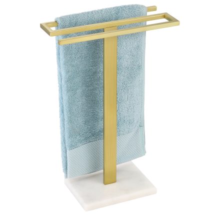 KES Countertop Hand Towel Rack Stand, S-Shape, SUS304 Stainless Steel, Brushed Gold, BTH446WF-BZ