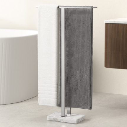 KES Freestanding Towel Rack, 37" Equal-Height, 18/8 Stainless Steel, Brushed Finish, BTH458WF-2