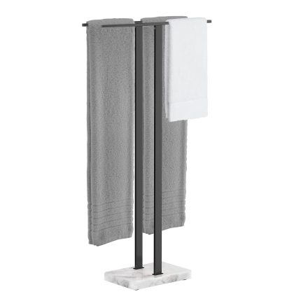 KES Freestanding Towel Rack, 37" Equal-Height, 18/8 Stainless Steel, Matte Black, BTH458WF-BK