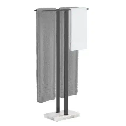 KES Freestanding Towel Rack, 37" Equal-Height, 18/8 Stainless Steel, Matte Black, BTH458WF-BK