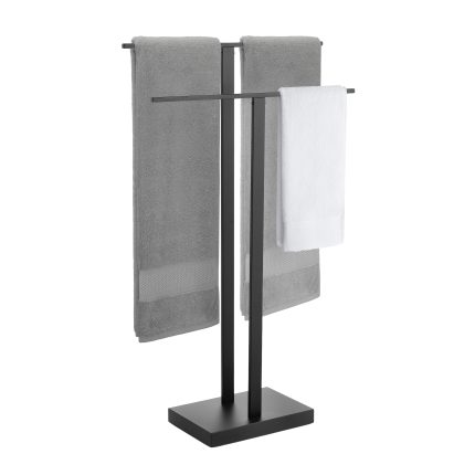 KES Freestanding Towel Rack 2-Tier, 18/8 Stainless Steel, Matte Black, BTH462WF-BK