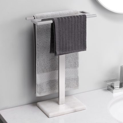 KES Countertop Hand Towel Rack Stand, S-Shape, SUS304 Stainless Steel, Polished Finish, BTH446WF