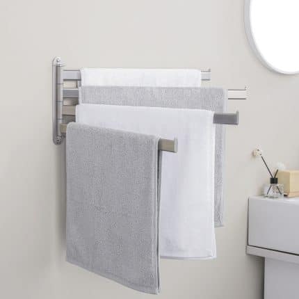 KES Bathroom 19.5" 4-Arm Swivel Towel Rack, SUS304 Stainless Steel, Brushed Finish, A4208S4L50WF-2