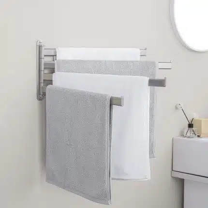 KES Bathroom 19.5" 4-Arm Swivel Towel Rack, SUS304 Stainless Steel, Brushed Finish, A4208S4L50WF-2