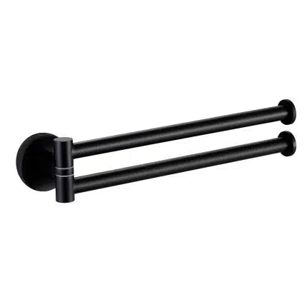 KES 9-Inch 2-Arm Swivel Towel Bar for Bathroom, SUS 304 Stainless Steel, Matte Black, A4212S23WF-BK