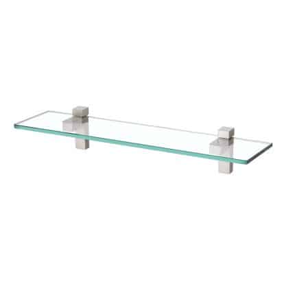 KES 19.7'' Floating Bathroom Glass Shelf Tempered Glass Rectangular Wall Mount Brushed Nickel, BGS6402WF-2
