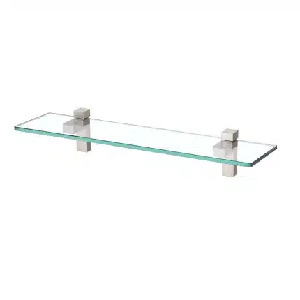 KES 19.7'' Floating Bathroom Glass Shelf Tempered Glass Rectangular Wall Mount Brushed Nickel, BGS6402WF-2