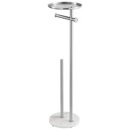 KES Free Standing Toilet Paper Holder Stand with Shelf, 18/8 Stainless Steel, Brushed Finish, BPH458WF-2