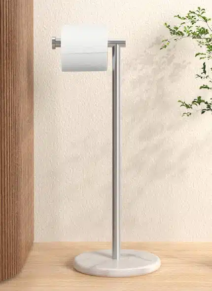 KES Toilet Paper Holder Stand with Marble Base, SUS 304 Stainless Steel, Brushed Finish, BPH568WF-2