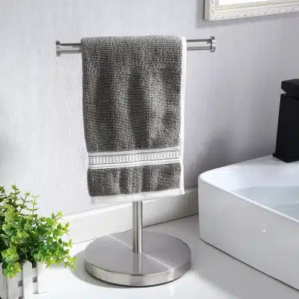 KES Countertop 17'' T-Shape Hand Towel Holder Stand, SUS304 Stainless Steel, Brushed Finish, BTH416S20WF-2