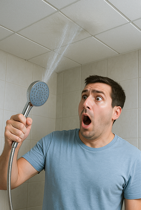 high-pressure water might damage ceilings