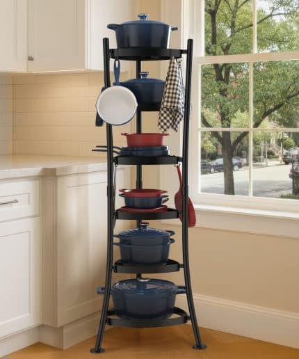 KES 264 Lbs Capacity Freestanding Pot Rack | KUR531S6-BK