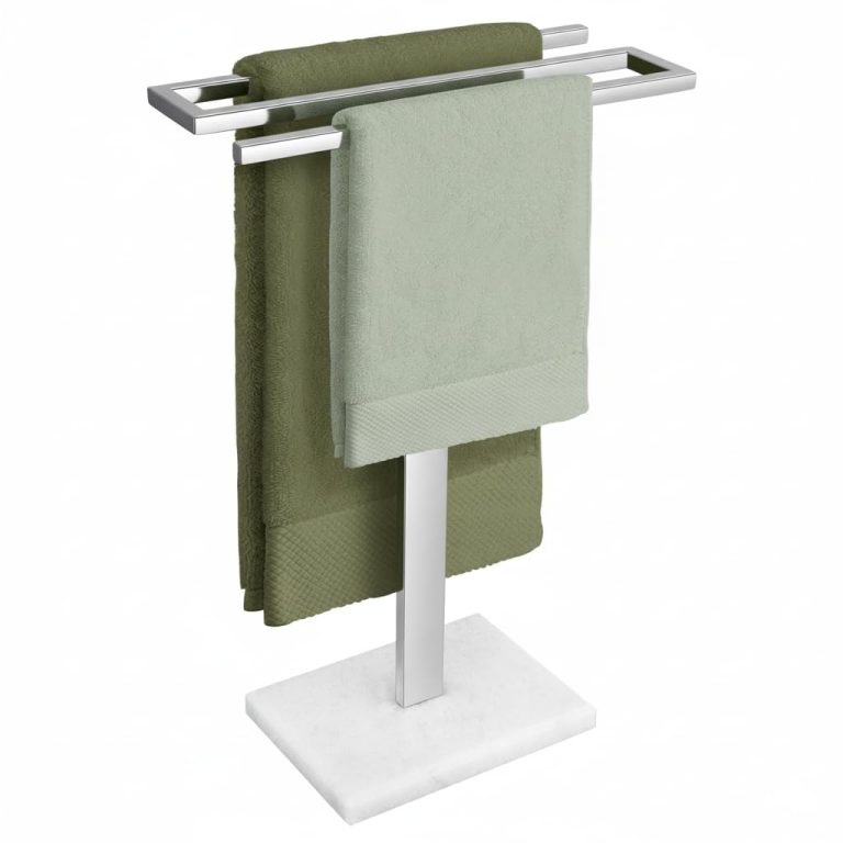 KES Hand Towel Rack Stand, Countertop Towel Rack Free Standing S-Shape Hand Towel Holder with Marble Base for Bathroom SUS304 Stainless Steel Polished Finished