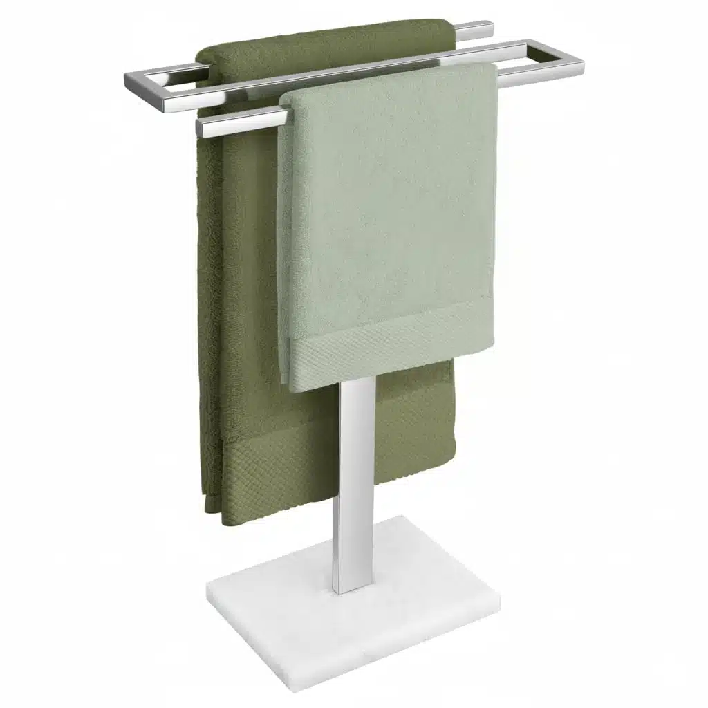 51Gff5nj9nL.jpg KES Hand Towel Rack Stand, Countertop Towel Rack Free Standing S-Shape Hand Towel Holder with Marble Base for Bathroom SUS304 Stainless Steel Polished Finished
