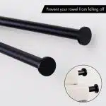 KES Black Swivel Towel Bar for Bathroom 9-Inch Swing Out Double Towel Bar 2-Arm Kitchen Wall Mounted SUS 304 Stainless Steel Matte Black