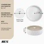 KES Bathroom Vessel Sink, 16 Inch Small Vessel Sink for Bathroom, Round Bowl Sink White Above Counter, RV Sink, Countertop Modern Sinks for Cabinet Lavatory Vanity Porcelain Cerami