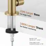 KES RO Faucet Water Filter Faucet Non-Air-Gap Drinking Water Beverage Faucets for Reverse Osmosis Systems Filtration System 304 Stainless Steel Brushed Gold, Z504CLFF18-BZ - Image 8