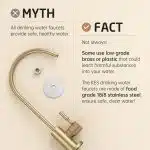 KES RO Faucet Water Filter Faucet Non-Air-Gap Drinking Water Beverage Faucets for Reverse Osmosis Systems Filtration System 304 Stainless Steel Brushed Gold, Z504CLFF18-BZ - Image 5