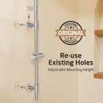KES 18/8 Stainless Steel Shower Slide Bar 30-Inch with Adjustable Handheld Shower Head and 59-Inch Hose, 5-Function Hand Shower with Wall Mount Shower Slide Bar Set, Brushed Finish F209S78-BS-C1 - Image 2