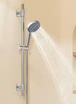 KES 18/8 Stainless Steel Shower Slide Bar 30-Inch with Adjustable Handheld Shower Head and 59-Inch Hose, 5-Function Hand Shower with Wall Mount Shower Slide Bar Set, Brushed Finish F209S78-BS-C1