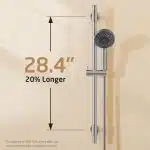 KES 18/8 Stainless Steel Shower Slide Bar 30-Inch with Adjustable Handheld Shower Head and 59-Inch Hose, 5-Function Hand Shower with Wall Mount Shower Slide Bar Set, Brushed Finish F209S78-BS-C1 - Image 3